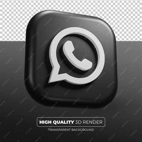 Premium Psd Whatsapp Black Icon 3d Render Isolated