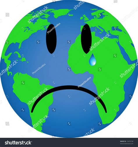 Environmental Concept Sad Earth Stock Vector Stock