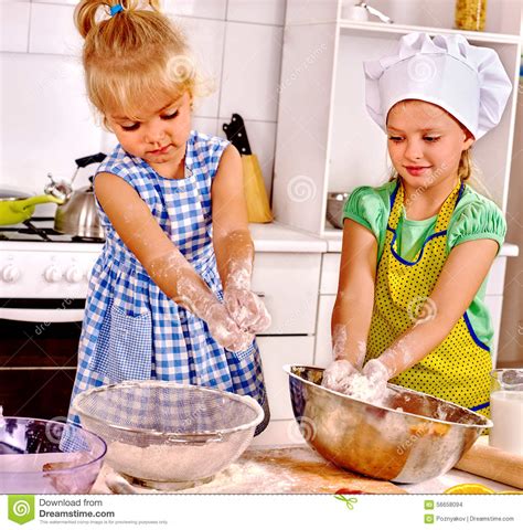 Child With Rolling Pin Dough Stock Photo Image 56658094