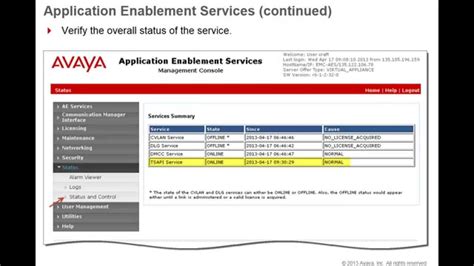 How To Configure Avaya Aes For Thirdpart Applications Youtube