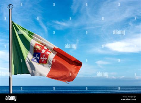 Italian Nautical Flag Italian Flag With Emblem Of The Four Maritime