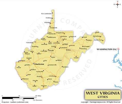 West Virginia Cities Map Map Of West Virginia With Cities