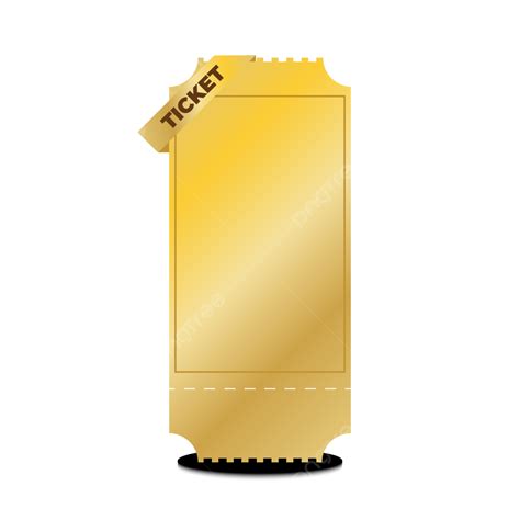 Golden Ticket Template Blank Realistic 3d Vector Illustration Ticket