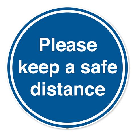 Please Keep A Safe Distance Sign Mandatory Virus Protection Safety 3