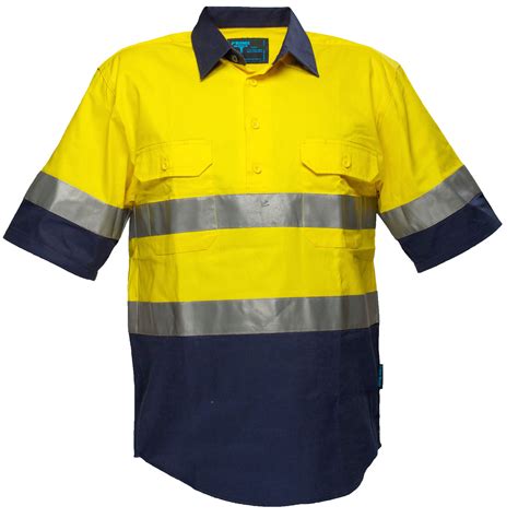 Northrock Safety Hi Vis 2 Tone Cotton Short Sleeve Work Shirts Singapore