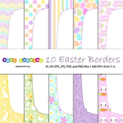 Easter eggs and easter rabbit border. Easter Borders