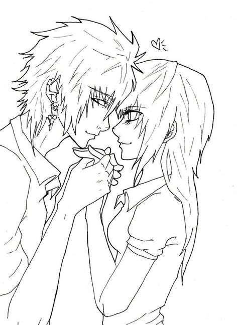 Anime lovers we got you covered. Anime Couple Coloring Pages at GetColorings.com | Free ...