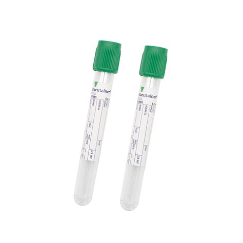 BD Vacutainer Plastic Lithium Heparin Tube Green Hemogard Closure 6ml