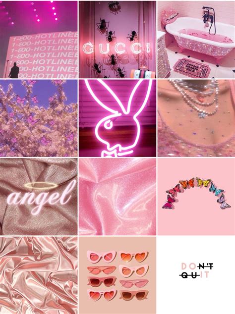 Boujee Aesthetic Wall Collage Kit Pink In 2021 Pink Tumblr