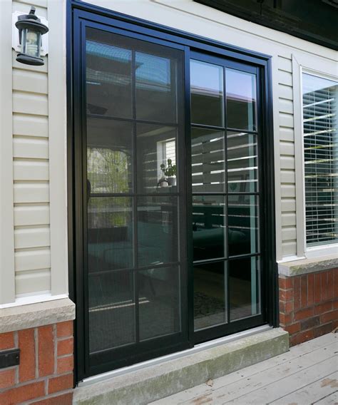 Level Up Up Your Backyard With A Black Double Sliding Patio Door With