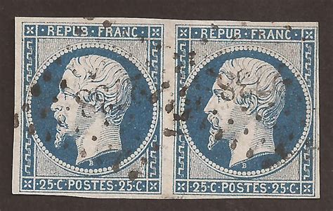 Timbres De France Et Variétés N° 10 1852 25c Bleu