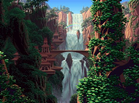 Pixelartus — Jungle Waterfalls Elvish Falls