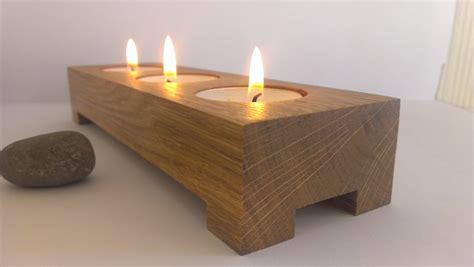 Tea Light Candle Holder Modern Look Candle Holder Wooden Candle