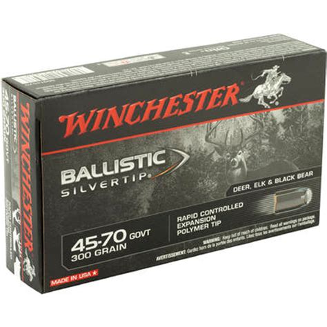 Winchester Ballistic Silvertip Ammunition 45 70 Govt 300 Grain