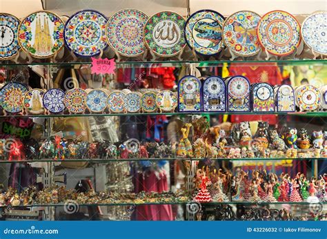 Barcelona Souvenirs At Store Window Editorial Photography Image Of