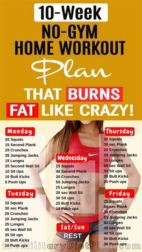 10 Week No Gym Home Workout Plan That Burns Fat Like Crazy