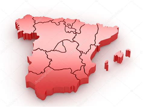 Three Dimensional Map Of Spain 3d — Stock Photo © Maxxyustas 4921325