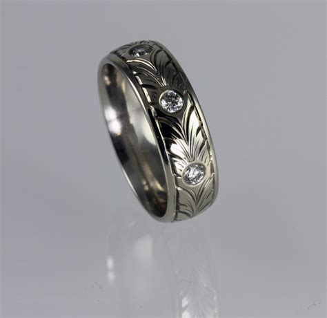 Hand Engraved Wedding Band Set David Sheehan ~ Engraverdavid Sheehan