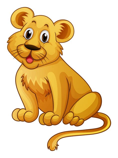 Little Lion With Happy Face 367567 Vector Art At Vecteezy