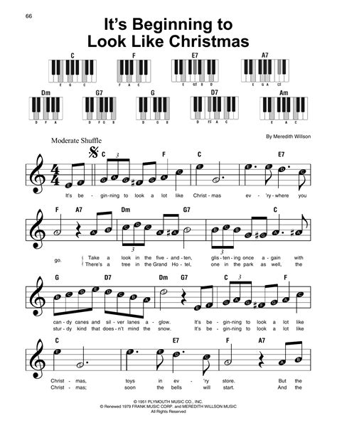 It S Beginning To Look Like Christmas Sheet Music Meredith Willson Super Easy Piano