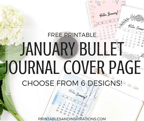 Free Printable January Bullet Journal Cover Designs With January