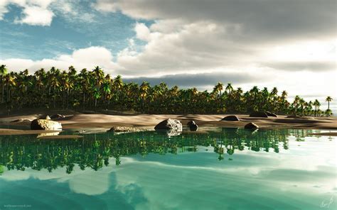 Wallpaper 1920x1200 Px Art Beaches Digital Islands Landscapes