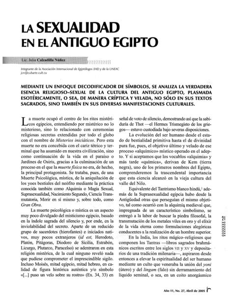 La Sexualidad En El Antiguo Egipto