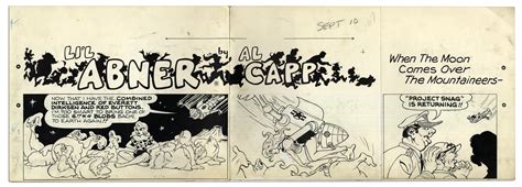 Lot Detail Lil Abner Sunday Strip Hand Drawn And Signed By Al Capp From 10 September 1967