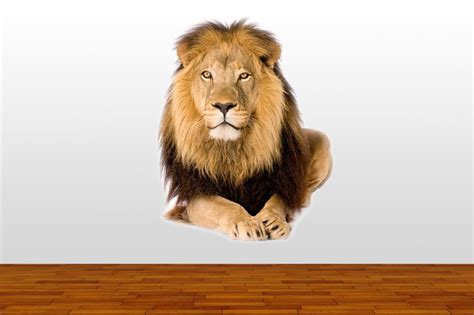 Lion Wall Decal Huge Decor Lion Wall Sticker Removable Vinyl Wild
