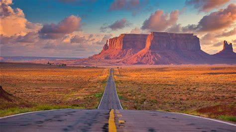 Road Between Arizona Desert Monument Valley Hd Nature