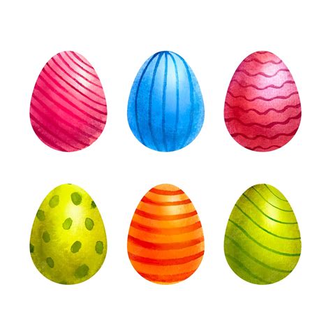 free vector watercolor easter day egg collection