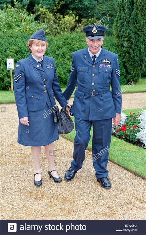 A Man And Woman In Ww2 Raf Sergeant And Corporals Uniform At