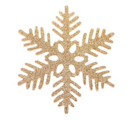 Gold Snowflake Isolated On White Background Stock Photo Image Of