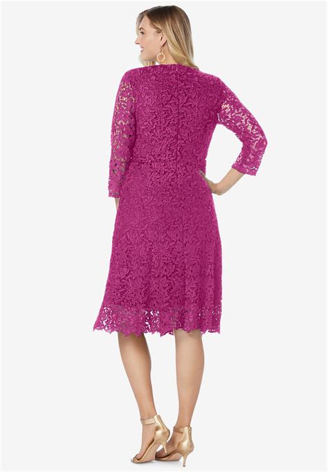 Lace Fit And Flare Dress Woman Within