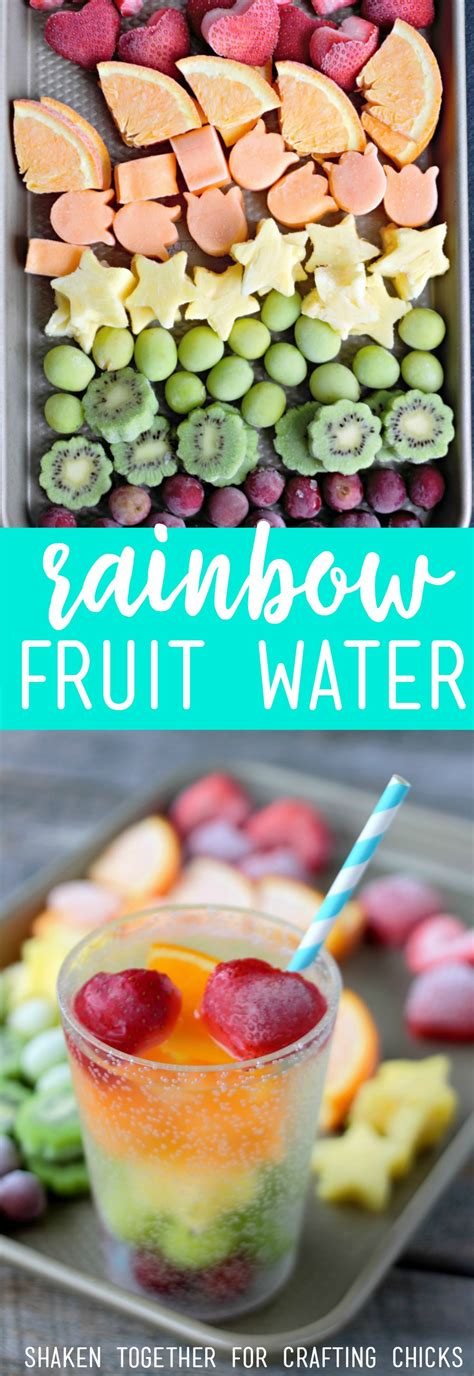 Refreshing Rainbow Fruit Water With Frozen Fruit