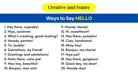 Creative And Funny Ways To Say Hello