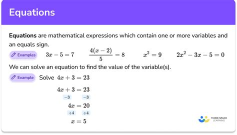 Equations GCSE Maths Steps Examples Worksheet