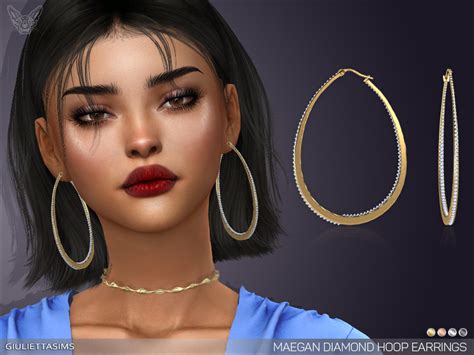 The Sims Resource Maegan Diamond Hoop Earrings
