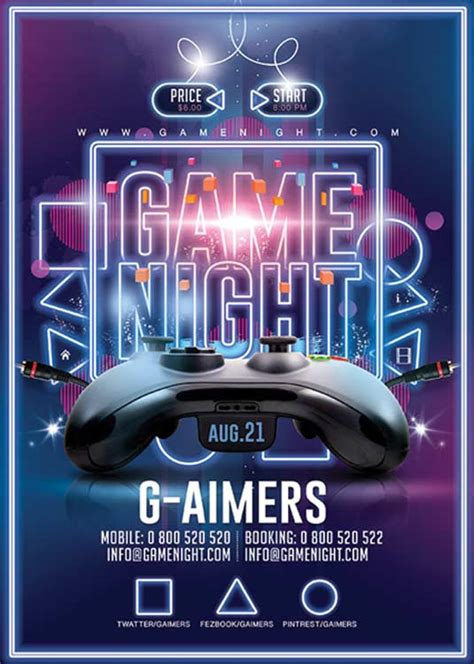 Game Night Gaming Flyer Template N2n44 Graphic Design