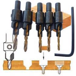 Buy 5pcs Countersink Drill Woodworking Bit Set