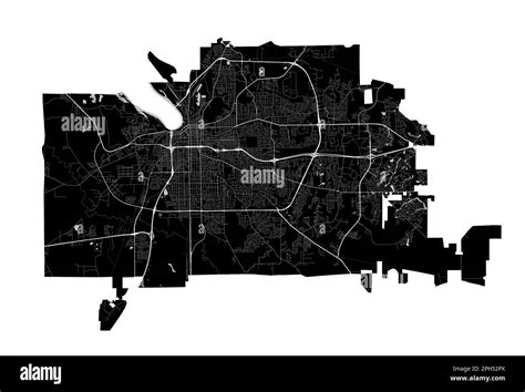Montgomery Alabama Mapa Mapa Negro Detallado Del área Administrativa