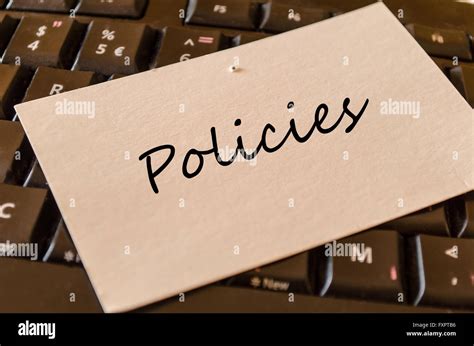 Policies Note On Keyboard In The Office Stock Photo Alamy