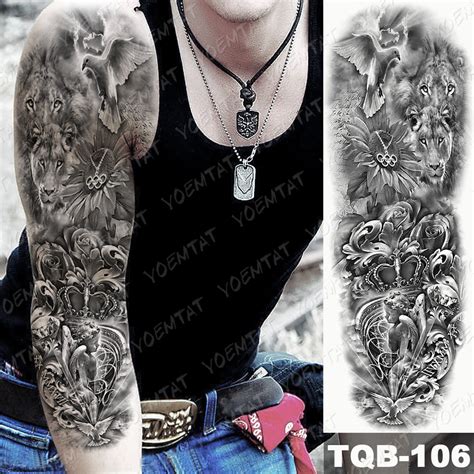 Large Arm Sleeve Tattoo Ninetales Sakura Cat Demon Waterproof Temporar Wenkouban