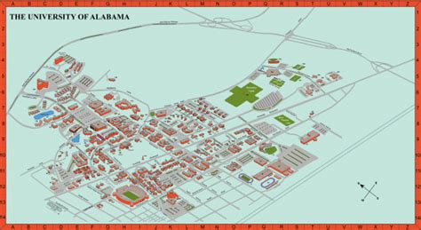 32 University Of Alabama Campus Map Maps Database Source