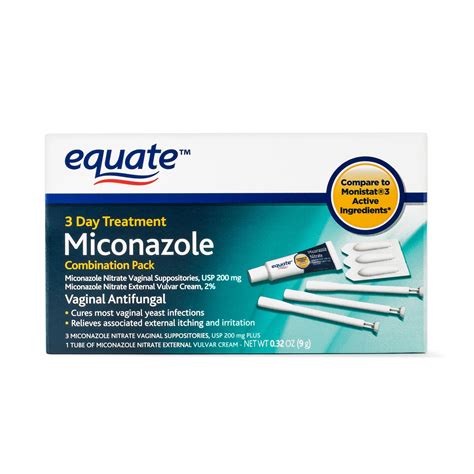 Equate Miconazole Vaginal Antifungal 3 Day Treatment 200 Mg Walmart