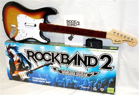 Official Rock Band 2 Xbox 360 One Fender Sunburst Wireless Guitar In Box 4 3 1 Ebay