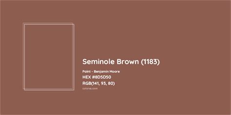 Benjamin Moore Seminole Brown 1183 Paint Color Codes Similar Paints