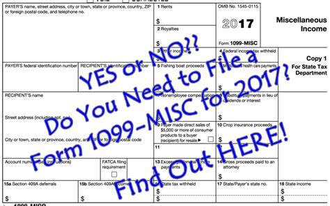 Yes Or No Do You Need To File A Form 1099 Misc For 2017 Find Out