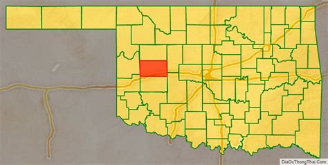 Map Of Custer County Oklahoma