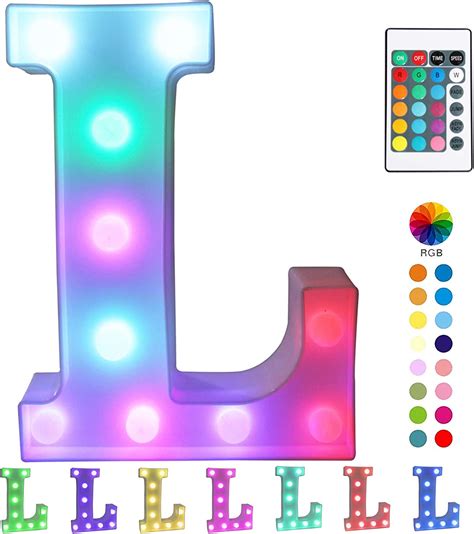 Pooqla Colorful Led Marquee Letter Lights With Remote
